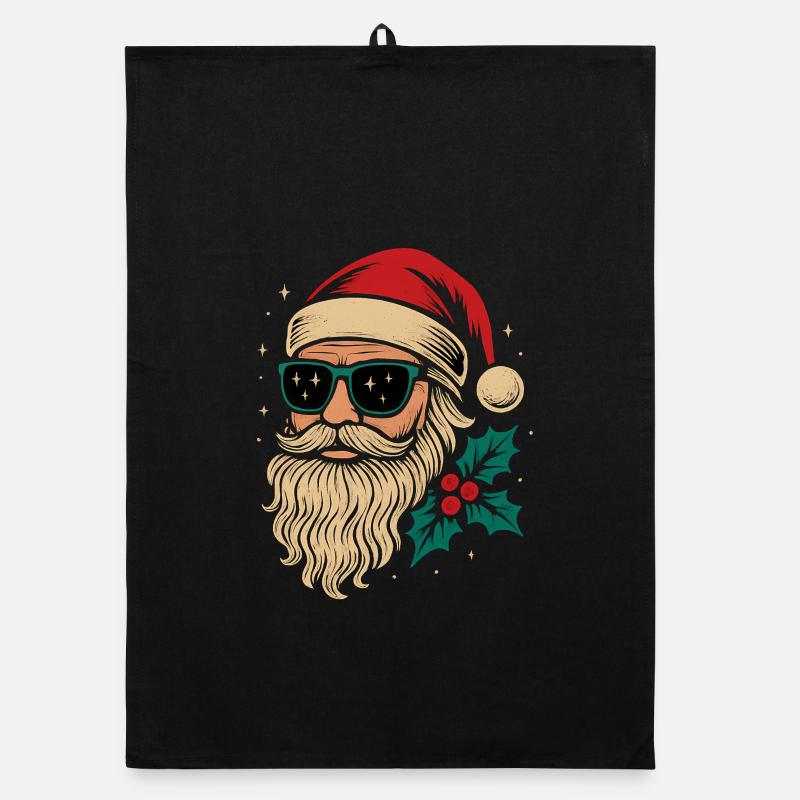 Retro Weihnachtsmann Vintage Weihnachten Organic Geschirrtuch