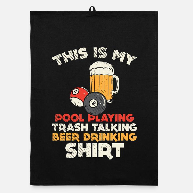 Retro Pool Playing Trash Talking Beer Drinking Art Organic Geschirrtuch