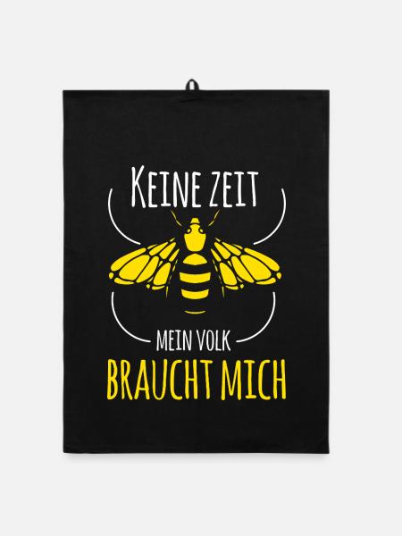 Keine Zeit mein Volk braucht mich Imker Imkerei - Organic Geschirrtuch - Schwarz - Vorne