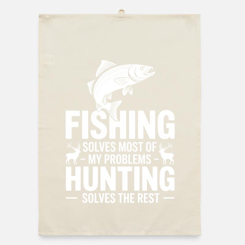 Fishing Solves Most Problems Organic dish towel