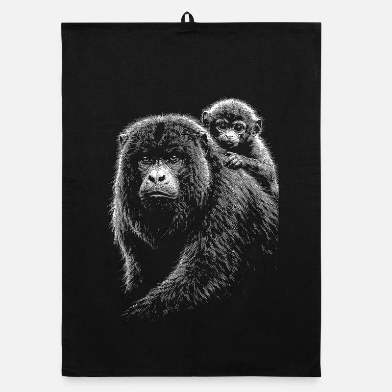 Howler monkey Organic dish towel