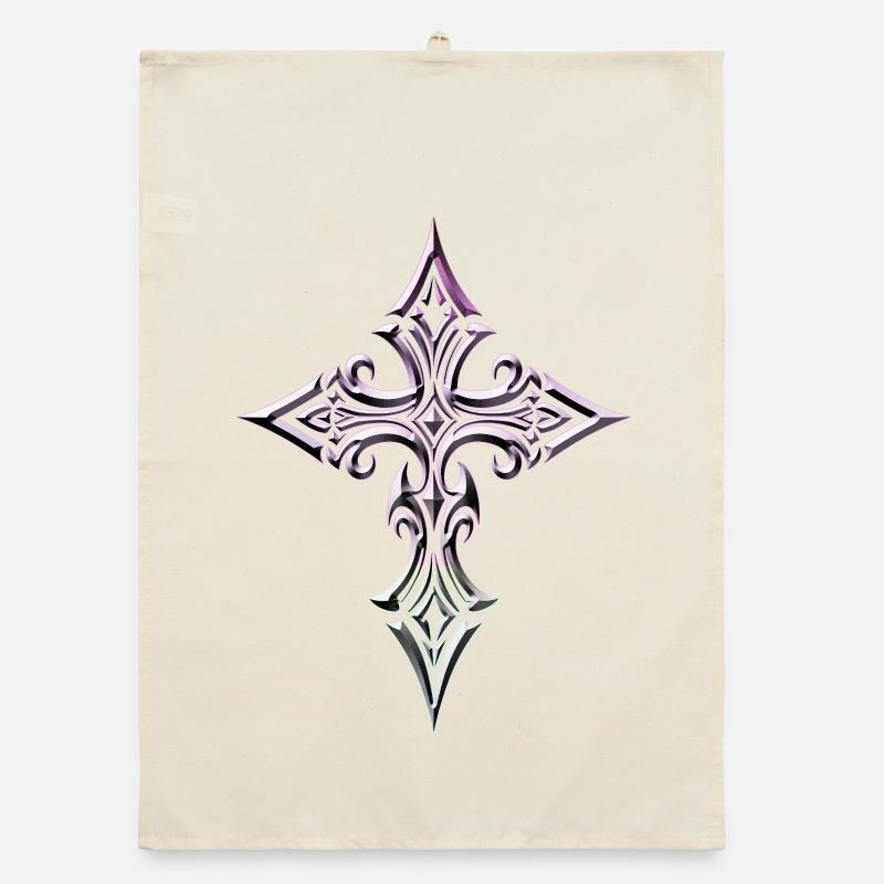 Croix irisée ornée Torchon bio