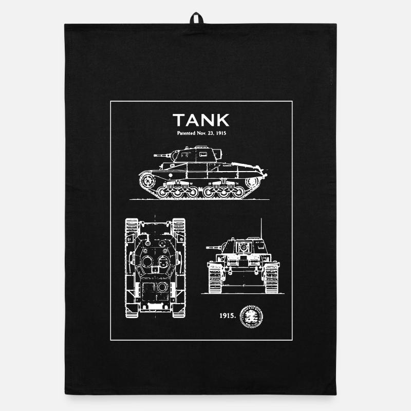 Tank Blueprint Silhouette Organic dish towel