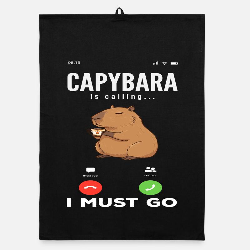 Telefonanruf Anrufende Capybaras Niedliches Organic Geschirrtuch