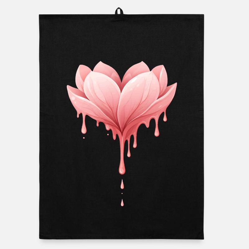 Illustration de fleur de lotus avec gouttes Torchon bio