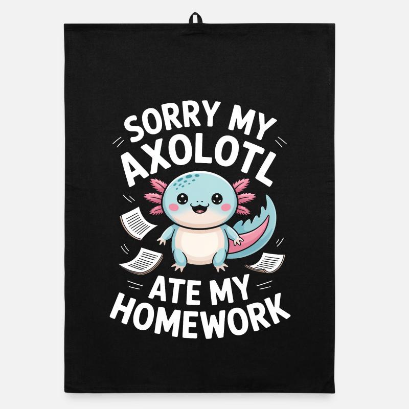 Axolotl Ate My Homework Organic dish towel