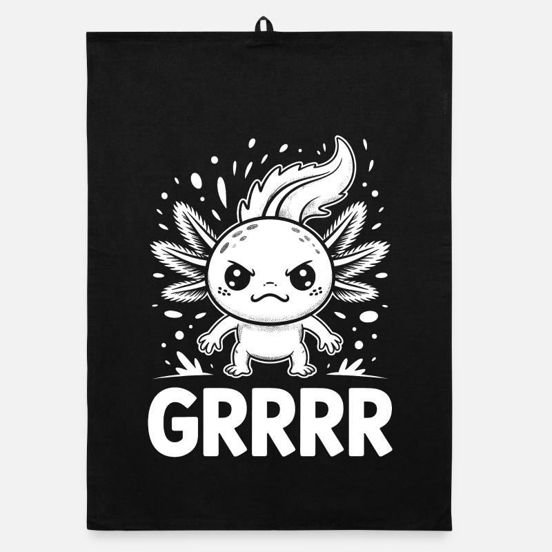 Winged Grump Axolotl Organic dish towel