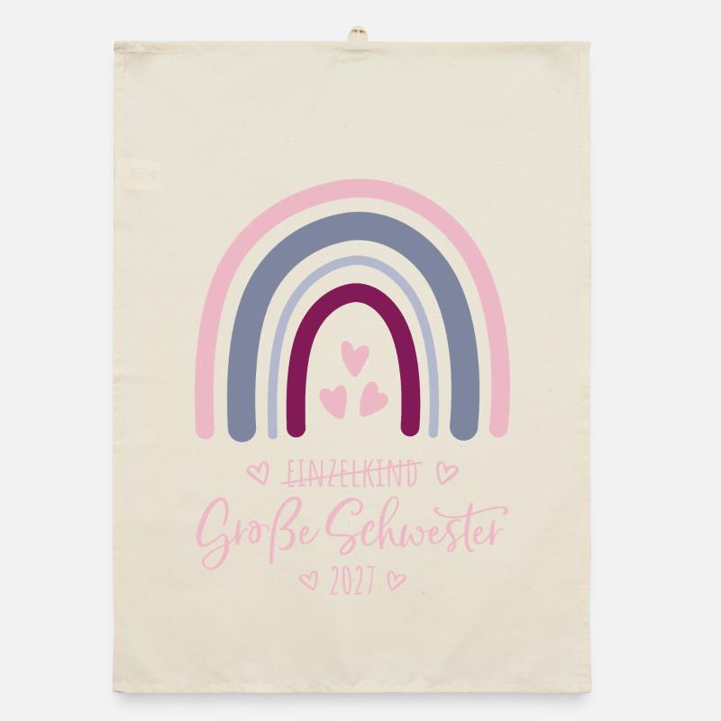 Große Schwester 2027 Boho Regenbogen Organic Geschirrtuch