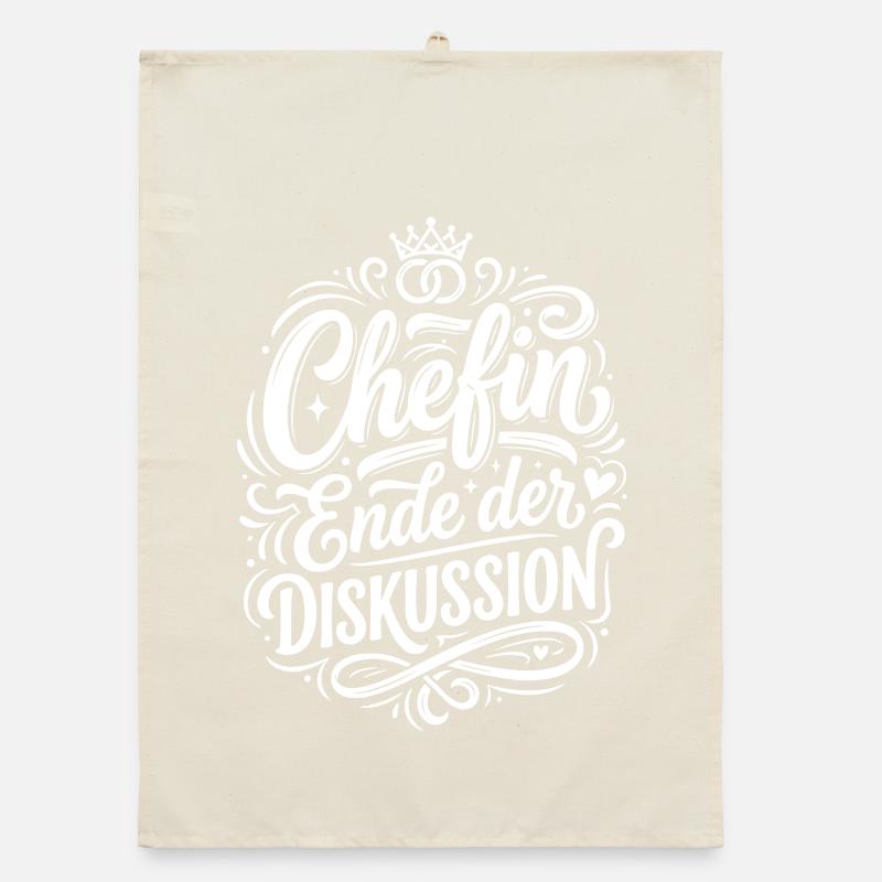 Chefin Ende der Diskussion Design Organic Geschirrtuch