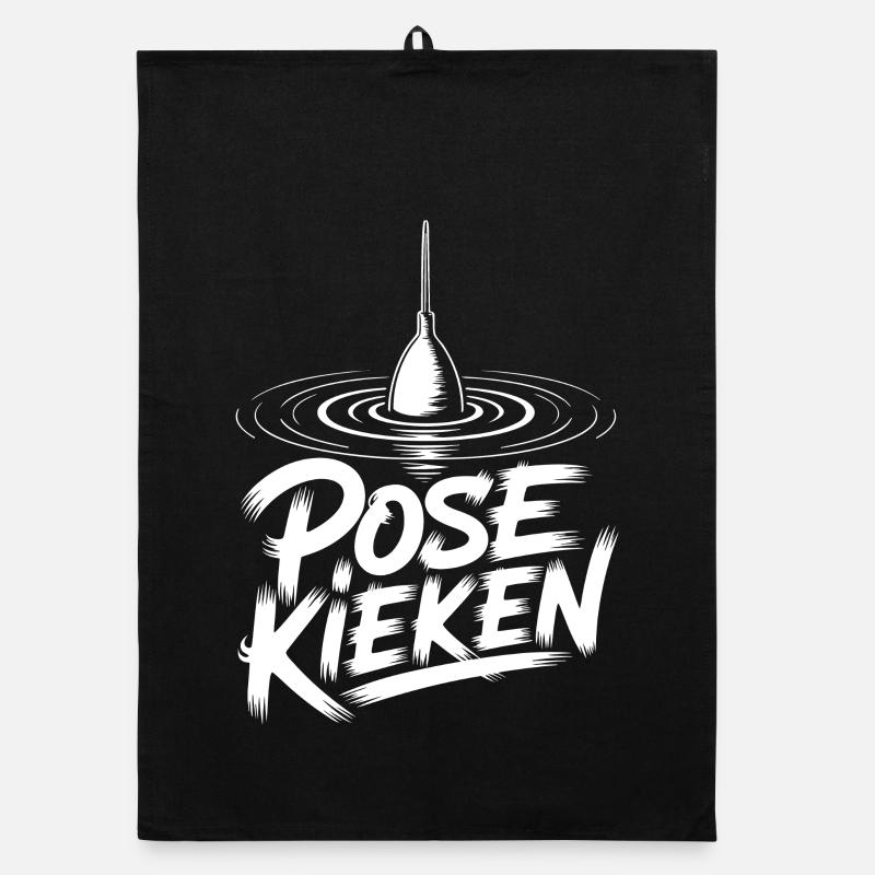 Angler Pose Design Organic Geschirrtuch