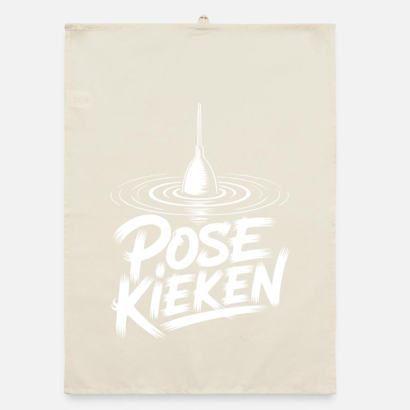 Angler Pose Design Organic Geschirrtuch
