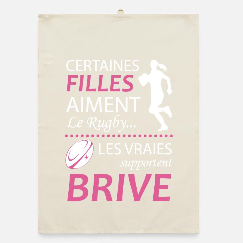 Certaines Filles Aiment Le Rugby Les Vraies Sup... Torchon bio