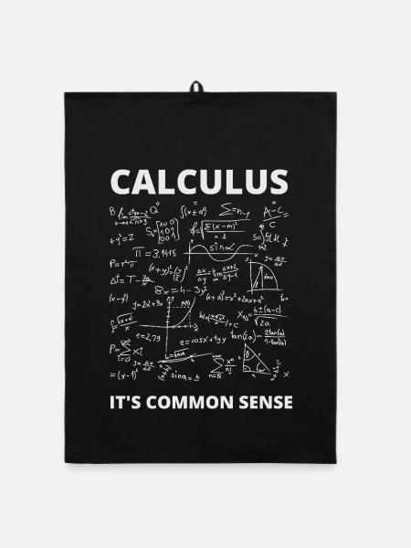 Calculus Math Teacher Funny Student Algebra Lover - Organic dish towel - black - Front