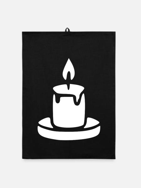 Kerze Meditation Geschenk - Organic Geschirrtuch - Schwarz - Vorne