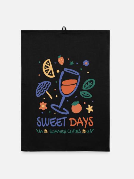 Spritzer Summer - Organic dish towel - black - Front