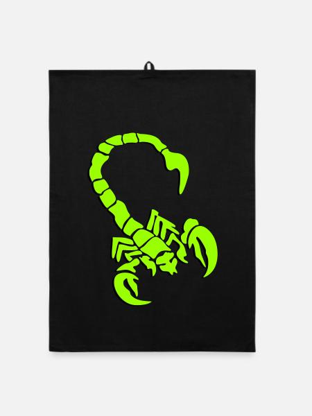 skorpion_01_3d - Organic Geschirrtuch - Schwarz - Vorne