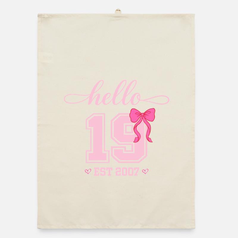 Hello 19 Est 2007 Damen Geburtstag Design Organic Geschirrtuch