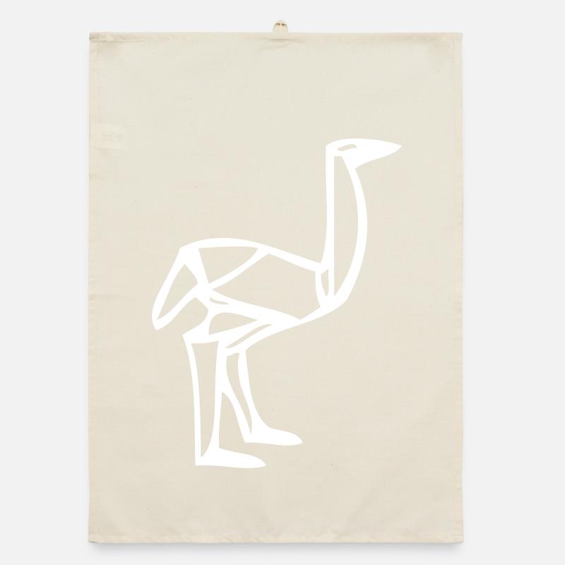 Vogel Strauss - Origami Organic Geschirrtuch