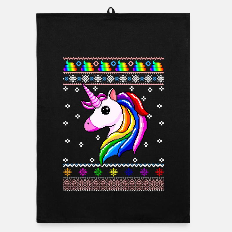 Einhorn-Weihnachten Organic Geschirrtuch