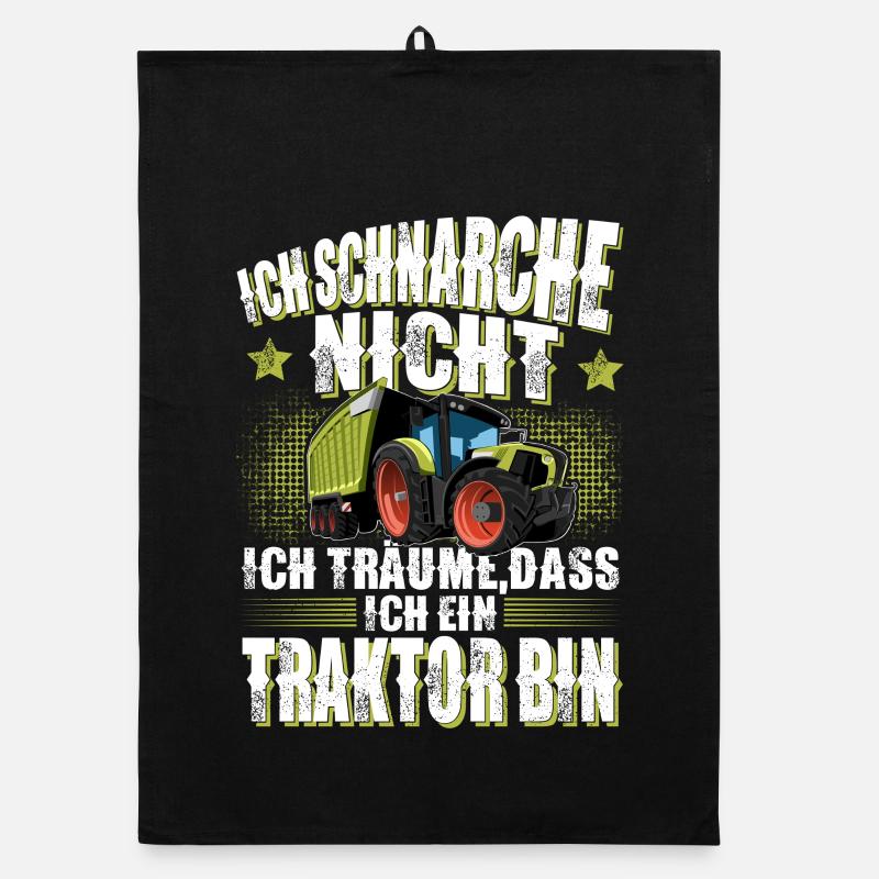 Landwirt Traktor Spruch - Organic Geschirrtuch - Schwarz
