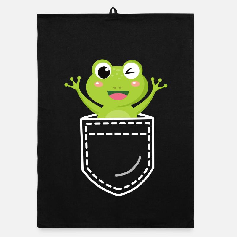 Frosch Frösche - Organic Geschirrtuch - Schwarz