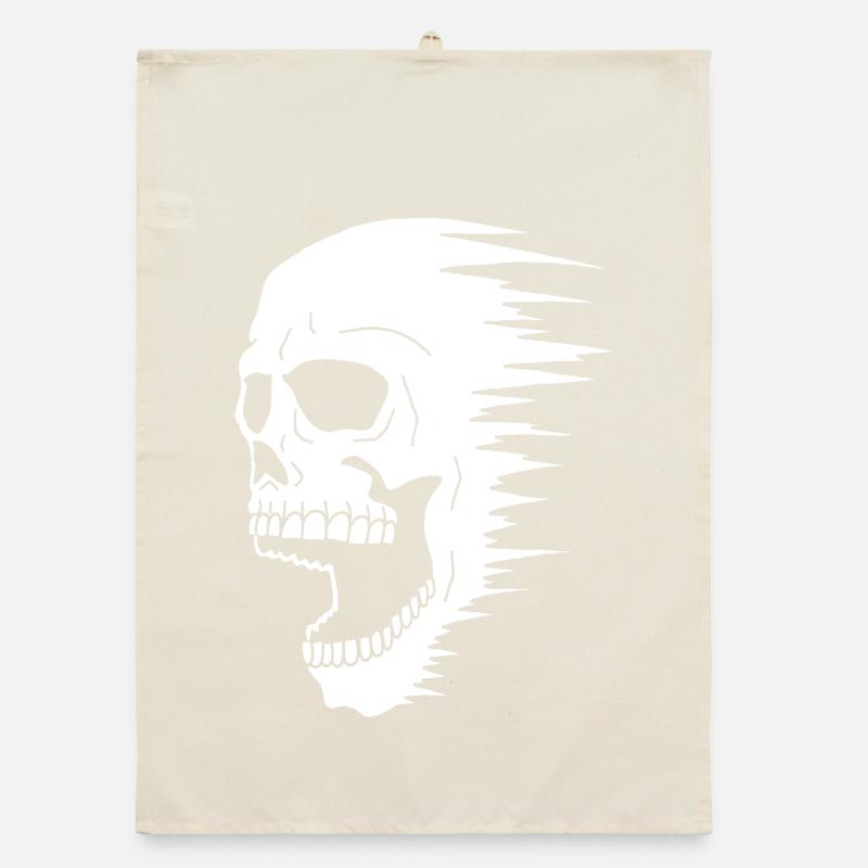 Weißer Schädel und Geschwindigkeit Organic Geschirrtuch