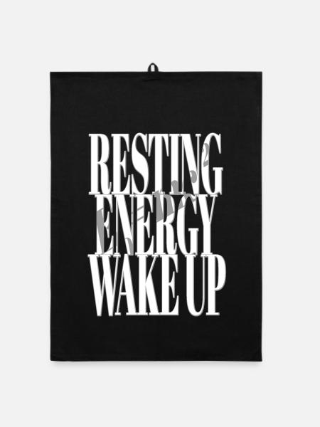 Resting Energy Awakens Energy Formula Mathematics - Organic dish towel - black - Front