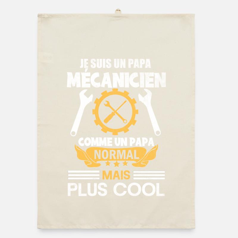 Papa mécanicien comme papa normal mais plus cool Torchon bio
