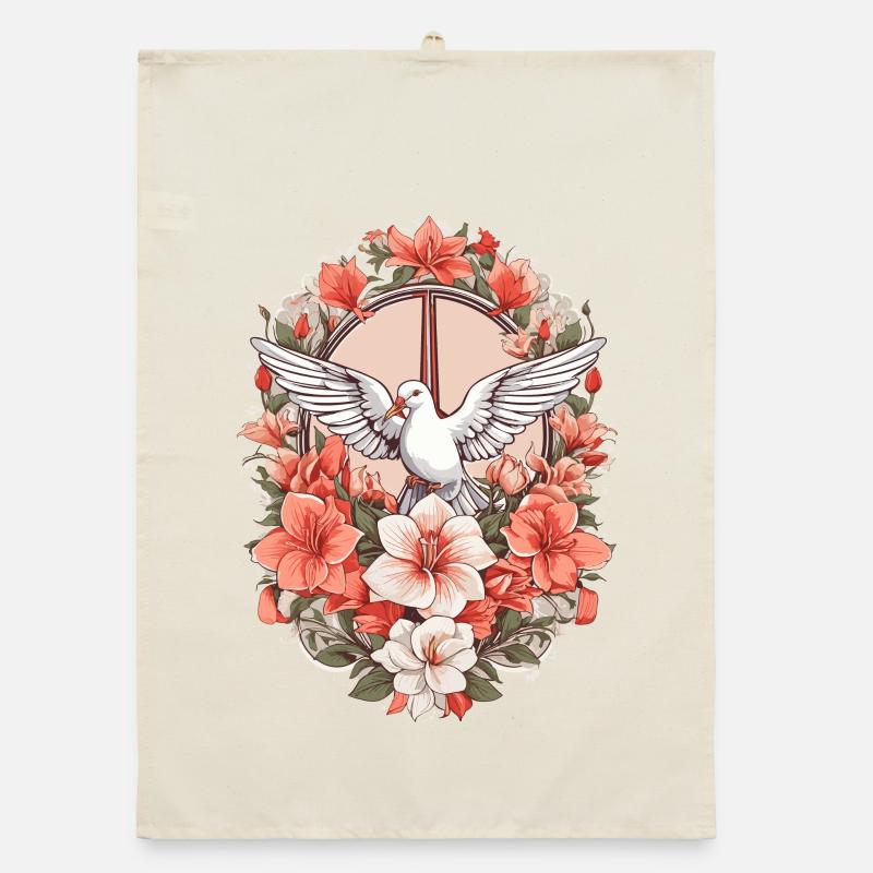 Friedenszeichen mit Taube Organic Geschirrtuch