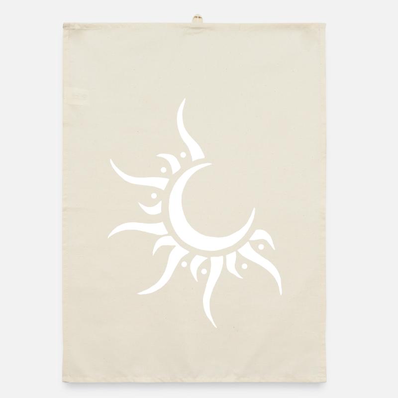 White Sun and Moon Organic dish towel