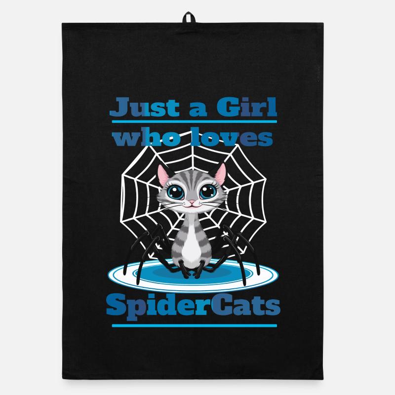 Chat araignées mignonnes Torchon bio