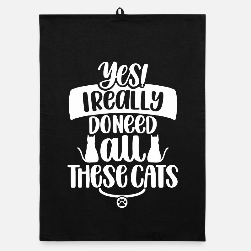 Whimsical Cat Lover Quote Design Organic dish towel