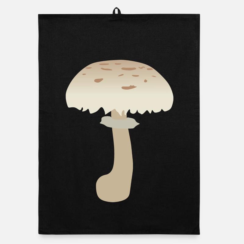 Illustration de champignon parasol minimaliste Torchon bio