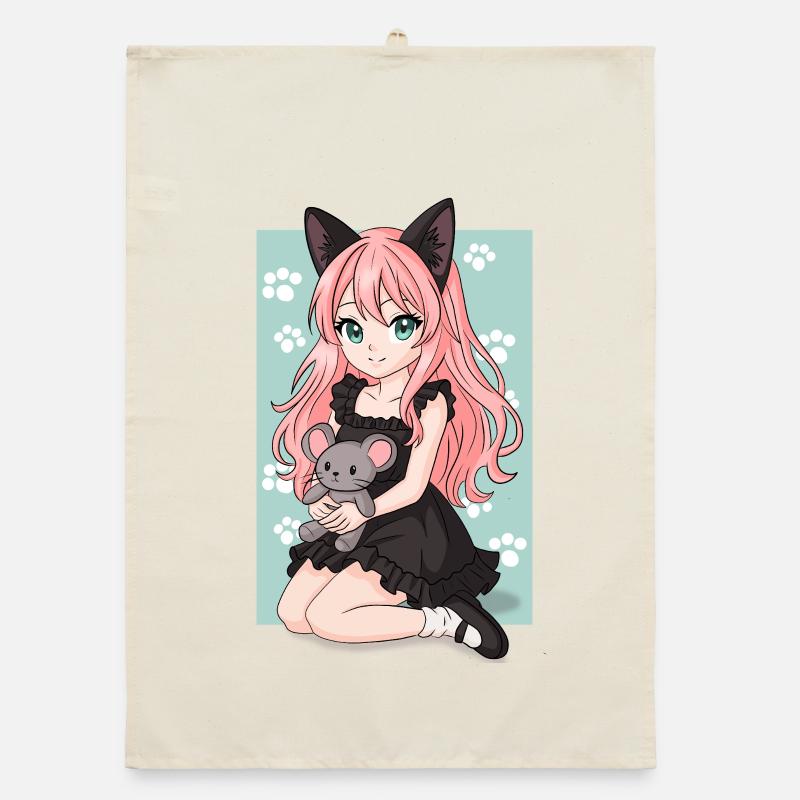fille_chat Organic dish towel