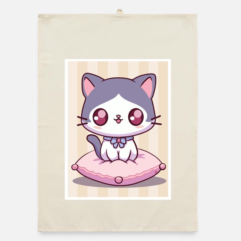 Kawaii Kätzchen Organic Geschirrtuch