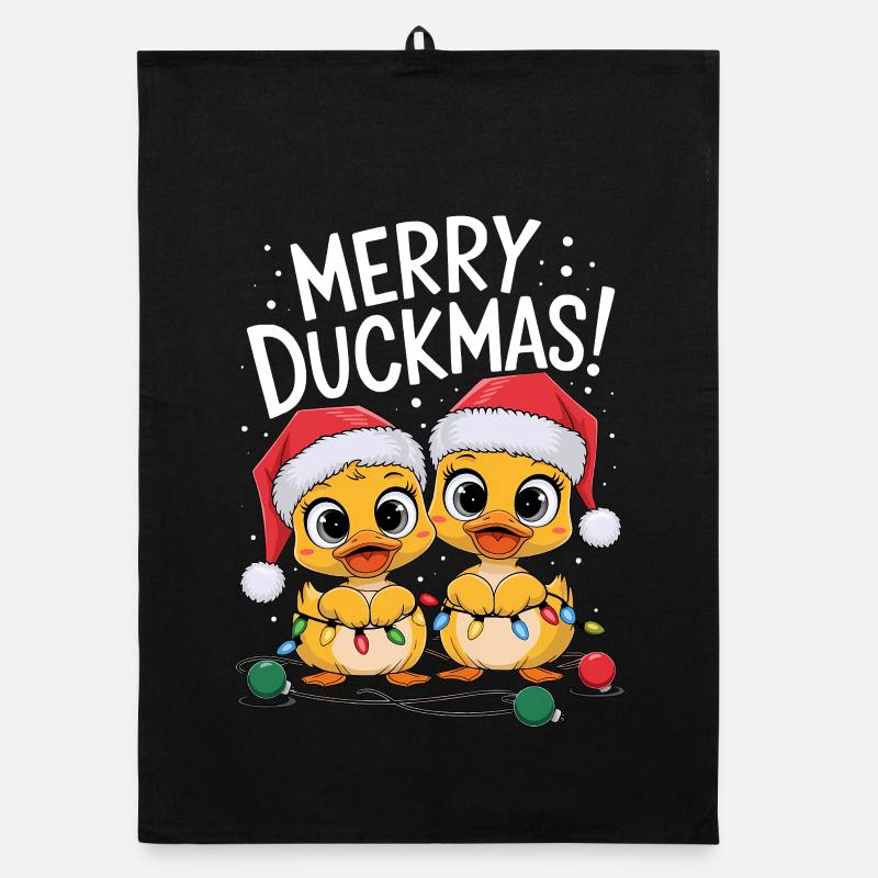 Duck Christmas Sweater Ducks Christmas Duckmas Organic dish towel
