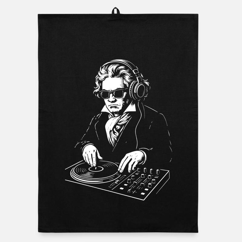 DJ Bethoveen in Suit playing console music Organic dish towel