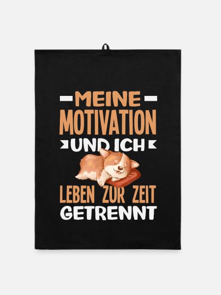 My motivation and I - currently separated - Organic dish towel - black - Front