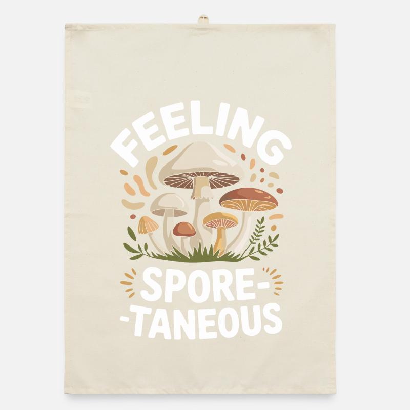 Feeling Spore-taneous Funny Mycology Organic Geschirrtuch