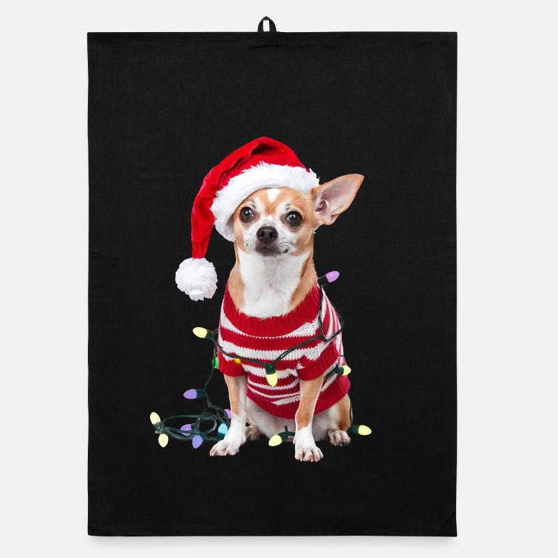 Chihuahua Weihnachten Weihnachtspullover Hund süß Organic Geschirrtuch