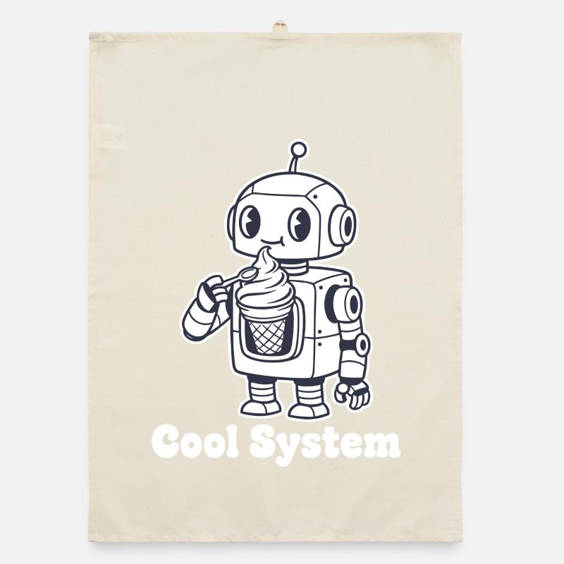 Roboter mit Eiscreme Organic Geschirrtuch