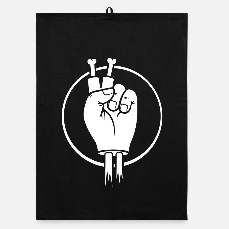 Main du Signe de la Victoire avec des doigts d’os Torchon bio