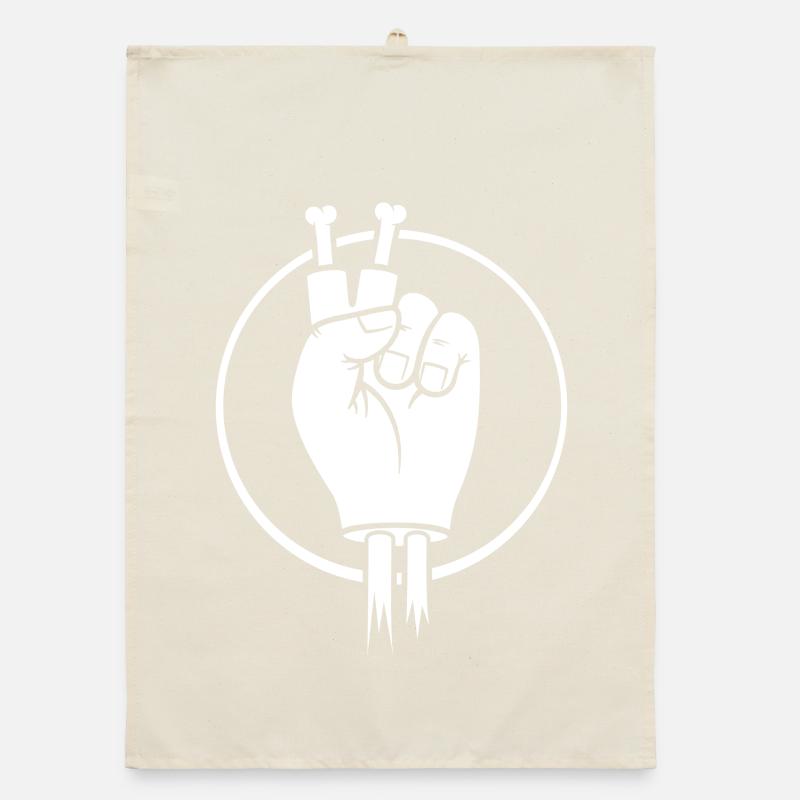 Siegeszeichenhand mit Knochenfingern Organic Geschirrtuch