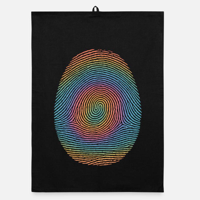 Spirale d’empreintes arc-en-ciel Torchon bio