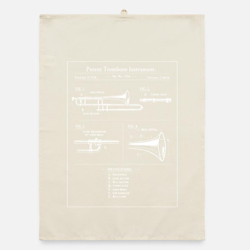 Plan breveté vintage pour trombone Torchon bio