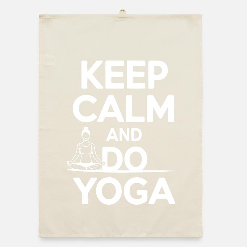Keep Calm and Do Yoga Organic dish towel