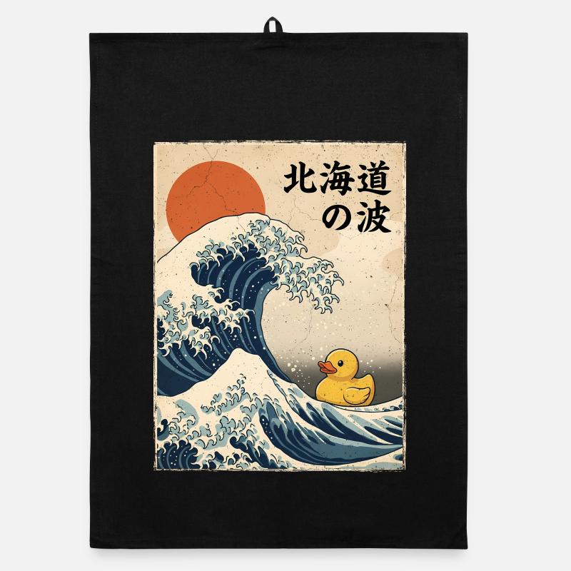 Japan Large Wave of Hokkaido Style Rubber Duck Organic dish towel