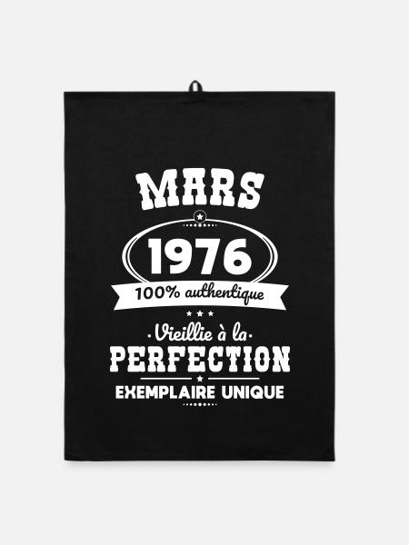 Anniversaire 50 ans - Mars 1976 Perfection - Torchon bio - noir - Devant
