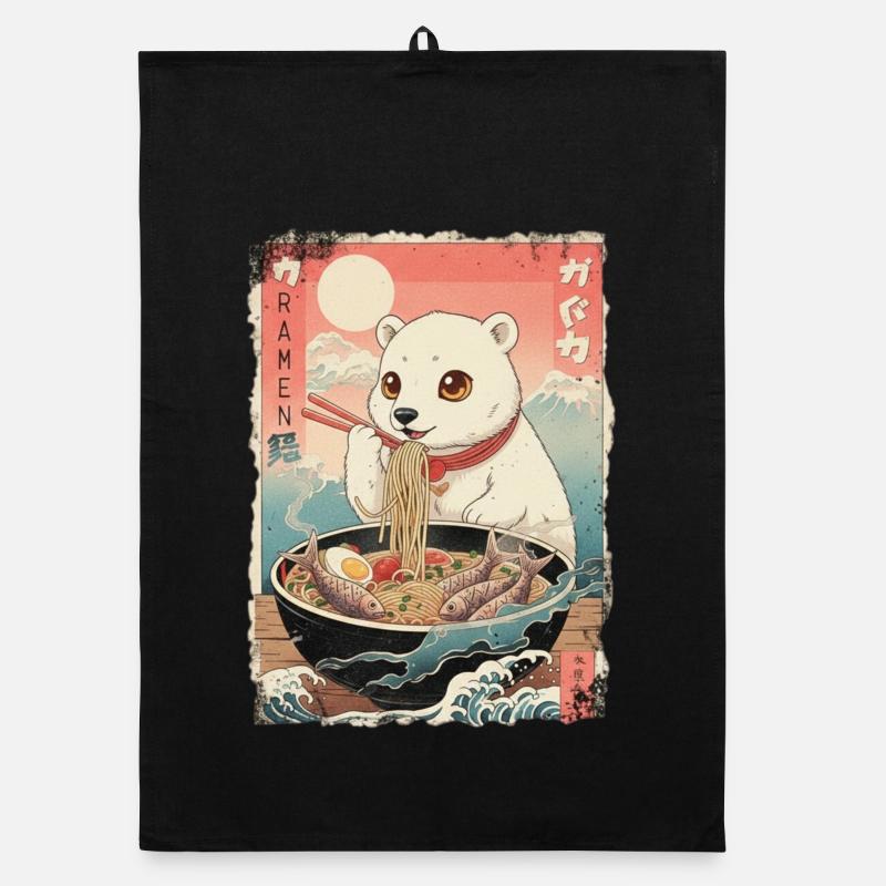 Kawaii Eisbär Ramen Anime Organic Geschirrtuch