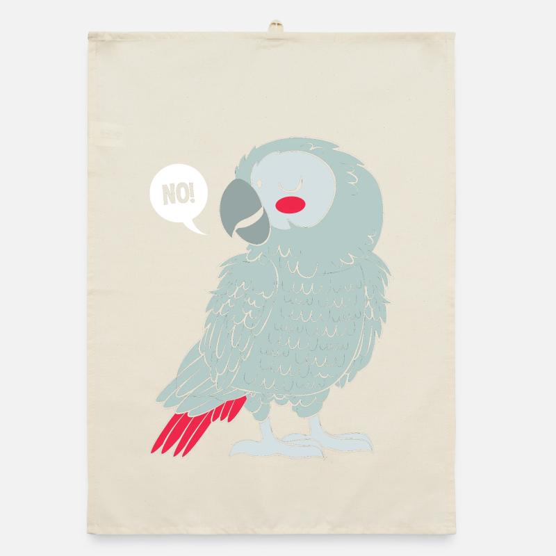 Papagei Grau Graupapagei Organic Geschirrtuch